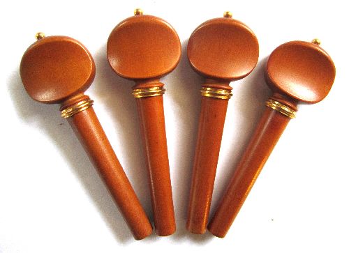 Violin pegs-Swiss-Boxwood-Gold trimme