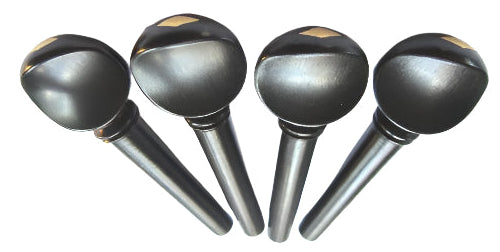 Violin pegs-Swiss-Ebony- Diamond inlay