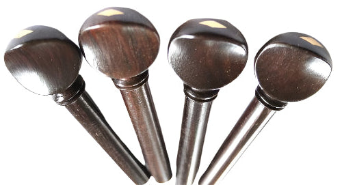 Violin pegs-Swiss-Rosewood-Diamond brass inlay