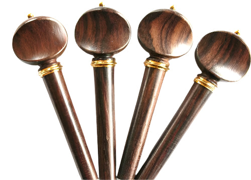 Violin pegs-Swiss-Rosewood-Gold trimme