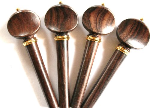 Violin pegs-Swiss-Rosewood-Gold trimme