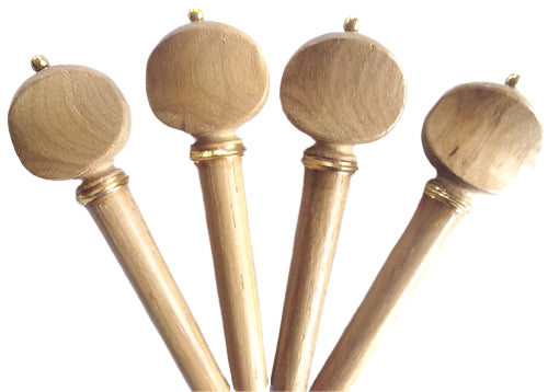 Violin pegs-Swiss-Teak-gold trimme