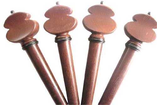 Violin pegs-Zans-Crabwood-Ebony trimme