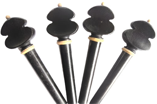 Violin pegs-Zans-ebony-white trimme
