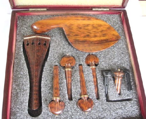 Violin fitting set- Snakewod-gold-Hill tailpiece