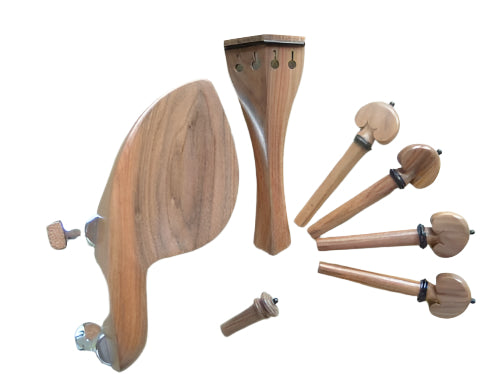 Violin fitting set- Walnut-ebony trimme