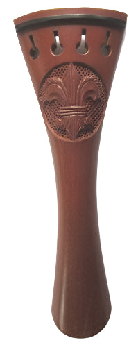 Violin tailpiece-French-Boxwood-Carved fleur de lys