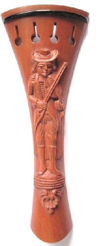 Viola tailpiece-French-Boxwood-carved violist