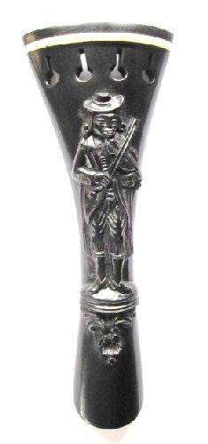 Viola tailpiece-french-Ebony-Carved violist-white saddle
