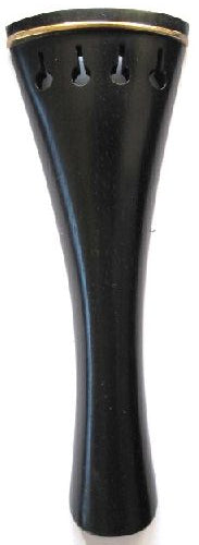 Violin tailpiece-French-Ebony-Gold saddle-hollow-105