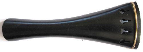 Violin tailpiece-French-Ebony-Gold saddle-hollow-105