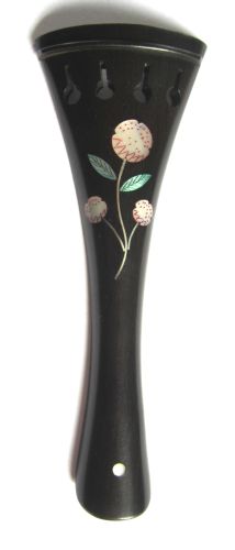 Viola tailpiece-French-Ebony-three flower inlay