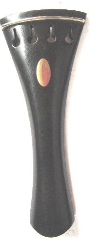 Violin tailpiece-French-Ebony-brass olive-gold saddle