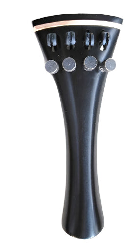 Viola tailpiece-French-"Schmidt tailpiece"-ebony-white saddle-4 tuners-120mm