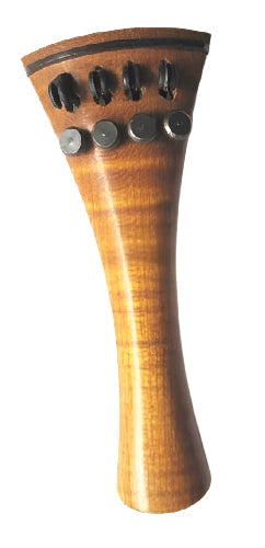Violin tailpiece-French-Boxwood-"Schmidt tailpiece"-flamed European-4 tuners