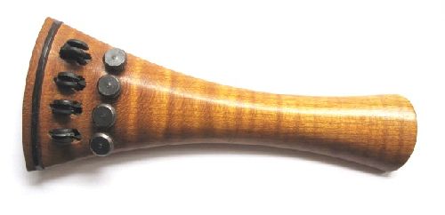 Violin tailpiece-French-Boxwood-"Schmidt tailpiece"-flamed European-4 tuners
