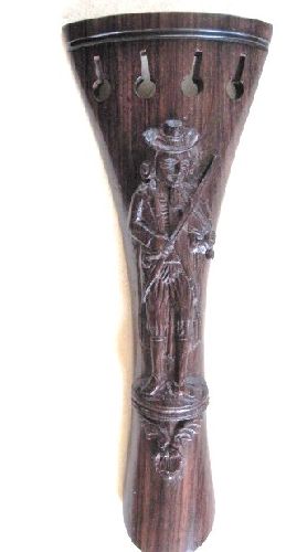 Viola tailpiece-French-rosewood-carved violist-