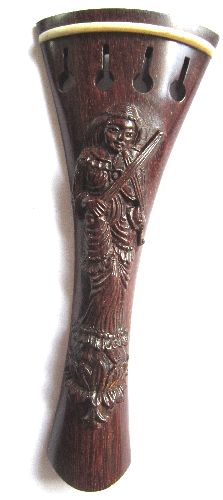 Violin tailpiece-french-tetul-carved female violinst-white saddle