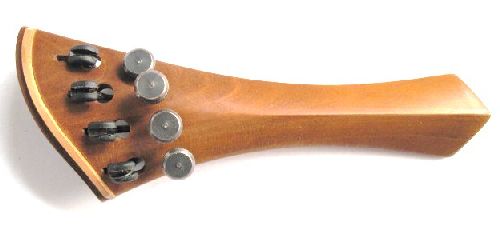 Violin tailpiece-"Schmidt Harp-Style"-Castel Boxwood-White saddle-4 tuners