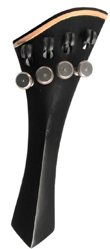 Violin tailpiece-"Schmidt Harp-style"-Ebony-white saddle-4 tuners