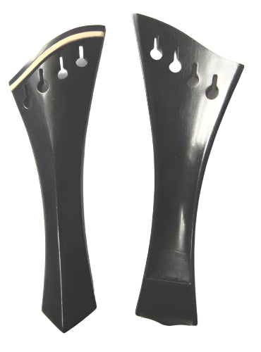Viola tailpiece-"Schmidt-Harp style"-Ebony-White saddle-Hollow-125mm