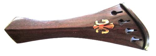 Violin tailpiece-"Schmidt harp-style"-Rosewood-brass Fleur de lys