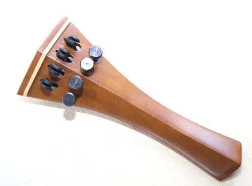 Violin tailpiece-Hill-"Schmidt tailpiece"-Boxwood-white saddle-4tuners