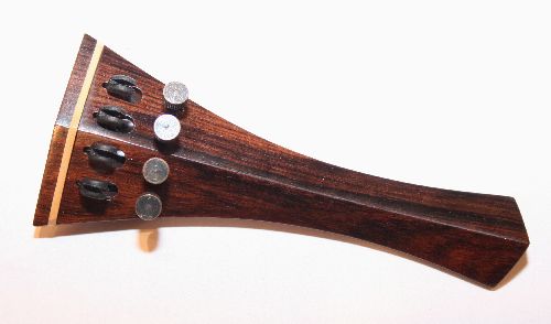 Violin tailpiece-Hill-"Schmidt tailpiece"-Rosewood-white saddle-4tuners