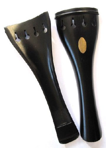 Violin tailpiece-Mirecourt-Ebony-Brass olive-hollow