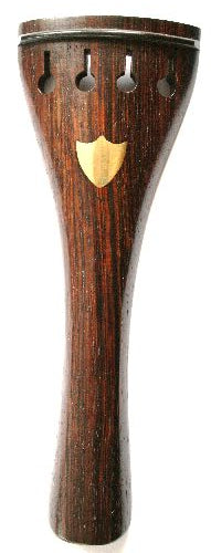 Violin tailpiece-Mirecourt-rosewood-Brass shield