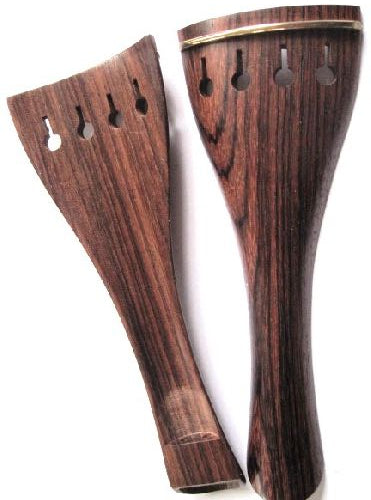 Violin tailpiece-Round-rosewood-gold saddle-hollowed