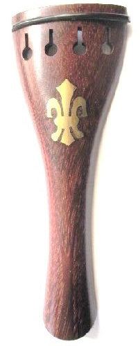 Violin tailpiece-round-Tetul-fleur de lys brass