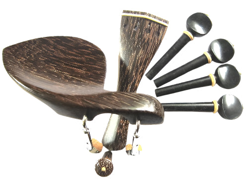Viola fitting set-"Tigerwood"-Bone trimmed