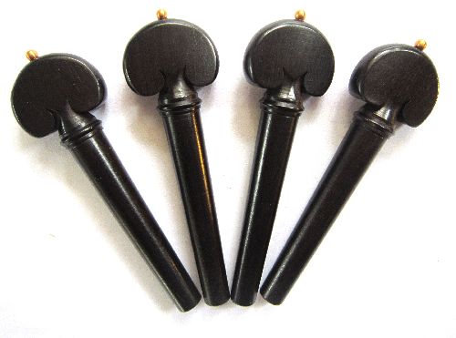 Viola pegs-Heart-Ebony-gold pin