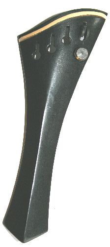 Viola tailpiece-"Schmidt Harp style"-Ebony-white saddle-1 tuner