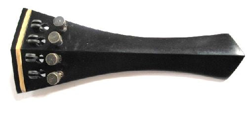 Viola tailpiece-Hill-"Schmidt" model-Ebony-white saddle-4 tuners
