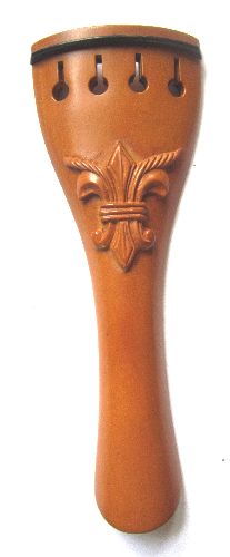 Viola tailpiece-Round-Boxwood-carved-Fleur De Lys.