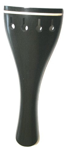 Viola tailpiece-Round-Ebony-white saddle