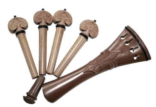 Viola fitting set-carved-Boxwood