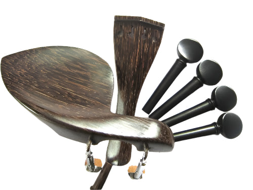Viola fitting set-"Tigerwood"-Ebony trimmed