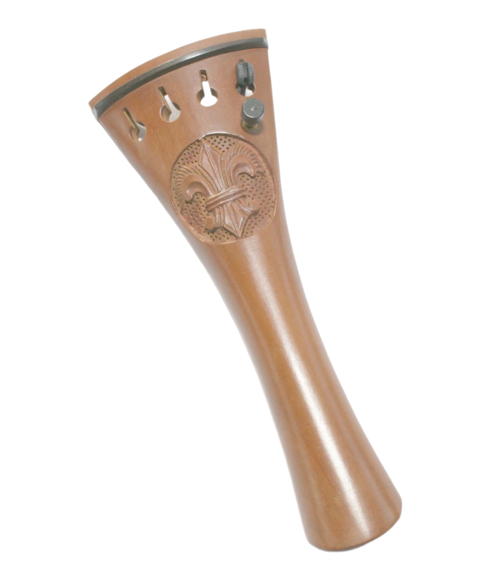 Viola Tailpiece-French-Boxwood-Carved Fleur de lys-1 tuner-125mm
