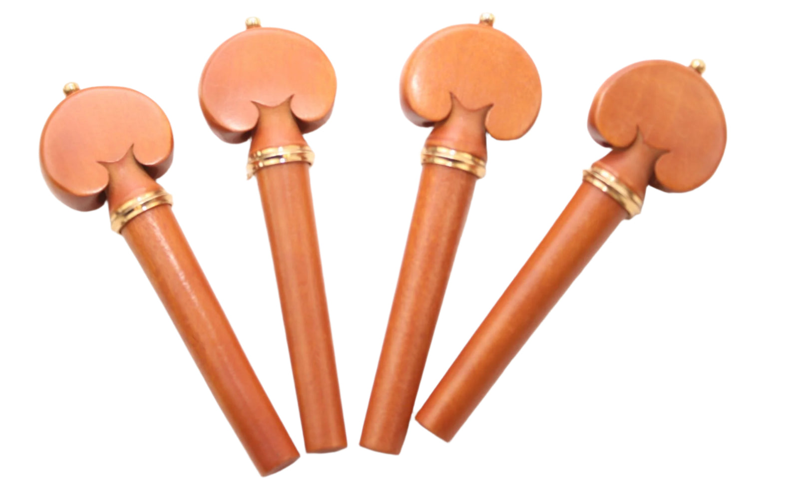 Violin Pegs-Heart-Boxwood Castello-Gold trimmed