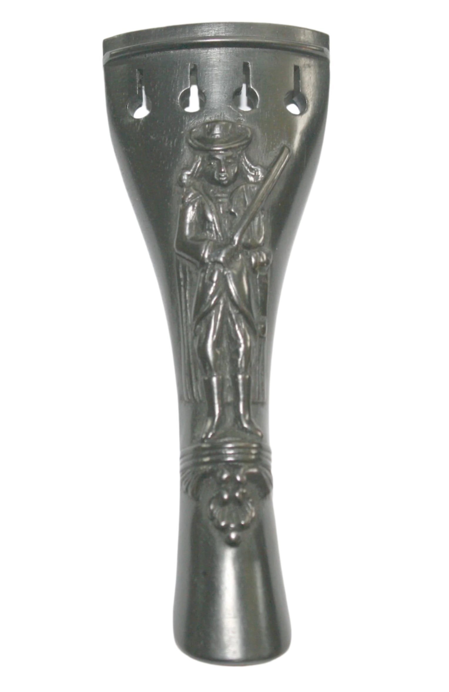 Violin Tailpiece-Round-Ebony-Carved Male Violinist