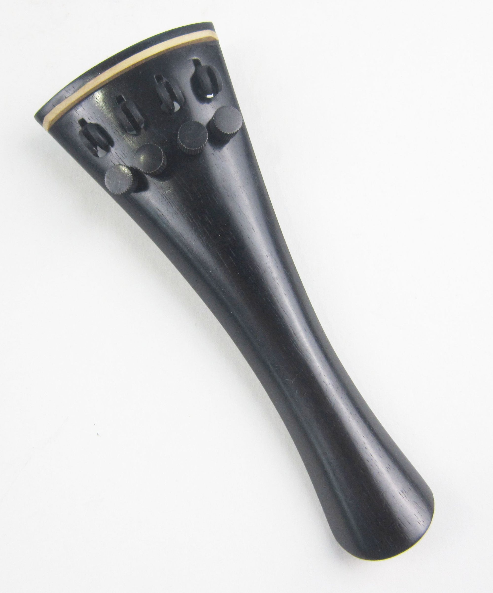 violin tailpiece-French-Ebony-"Schmidt tailpiece"-white saddle-4 tuner-114mm