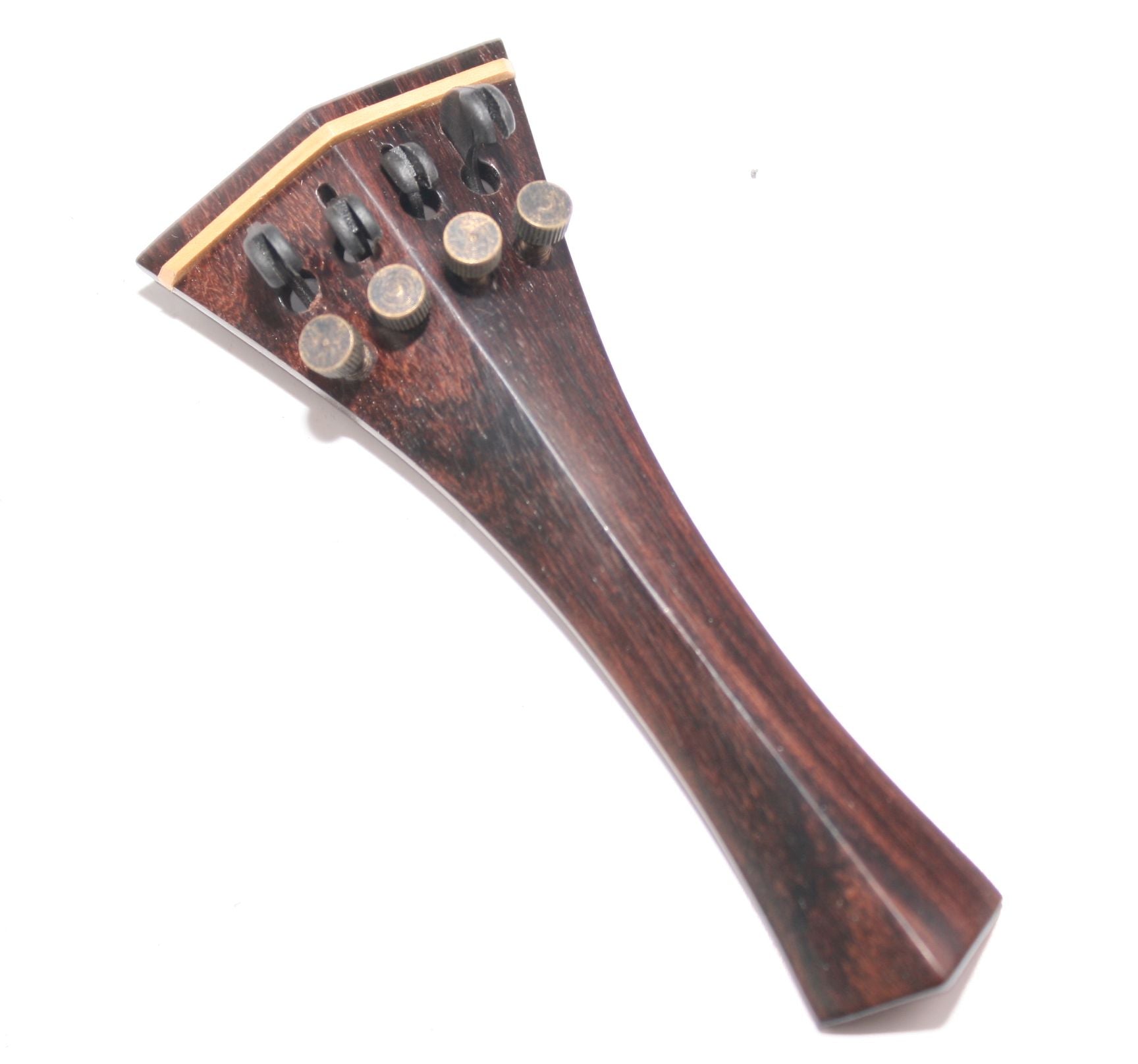 Violin tailpiece-Hill-Rosewood-"Schmidt tailpiece"-white saddle-4 removable carbon tuners-108mm