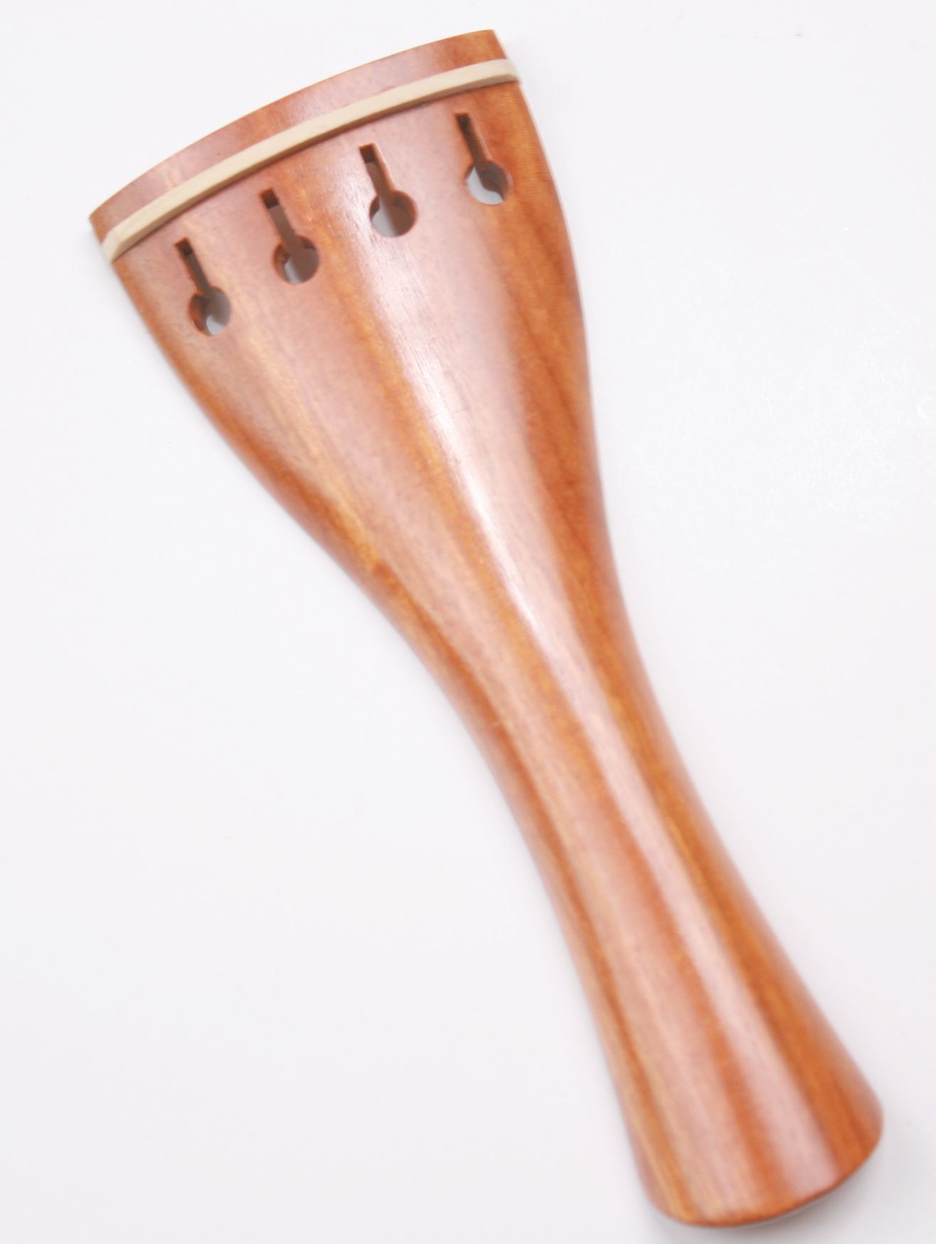 Violin Tailpiece-Round- Pernambuco-White Saddle-112mm.