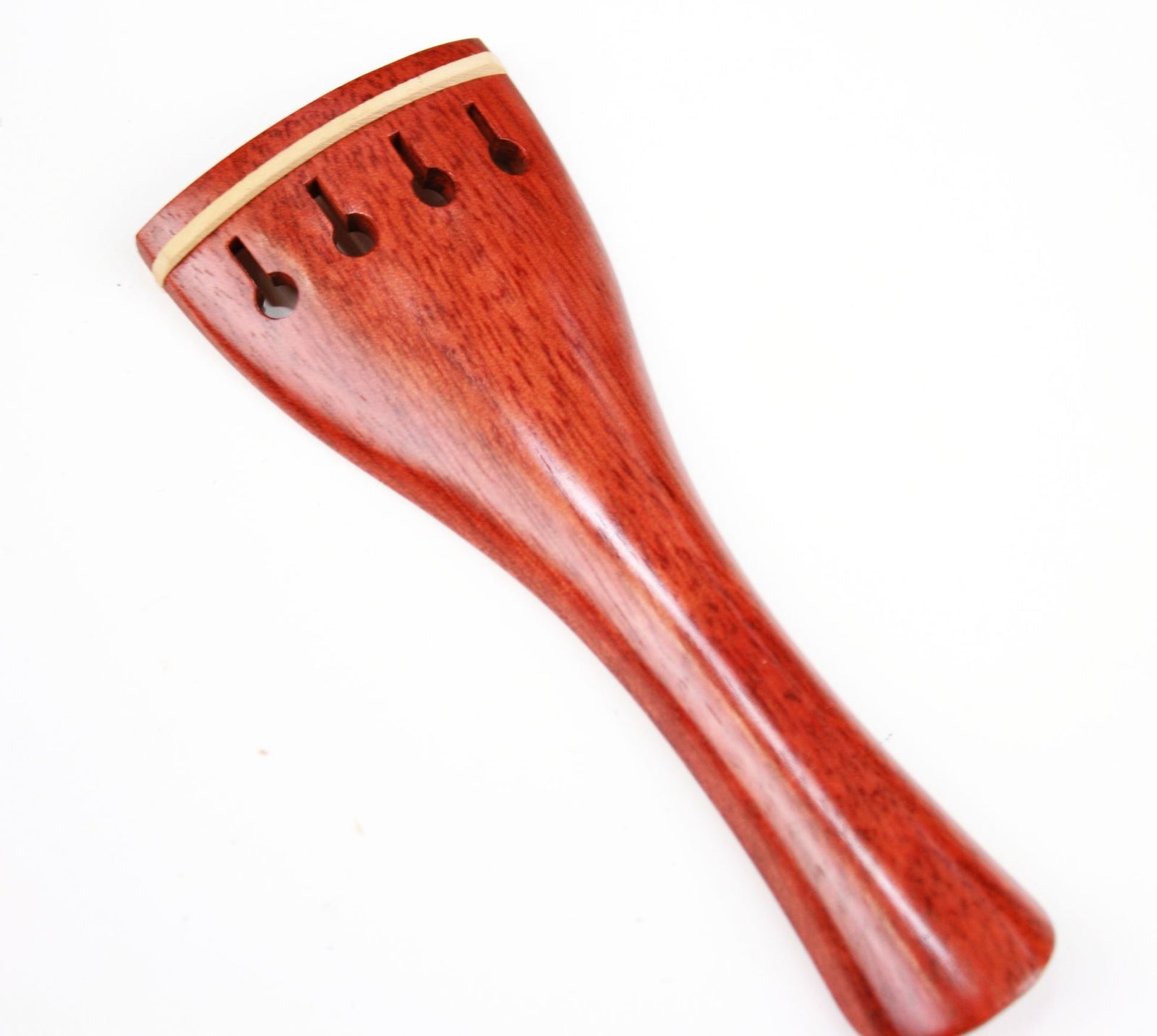 Violin Tailpiece-Round -Mexican Pernambuco-White saddle