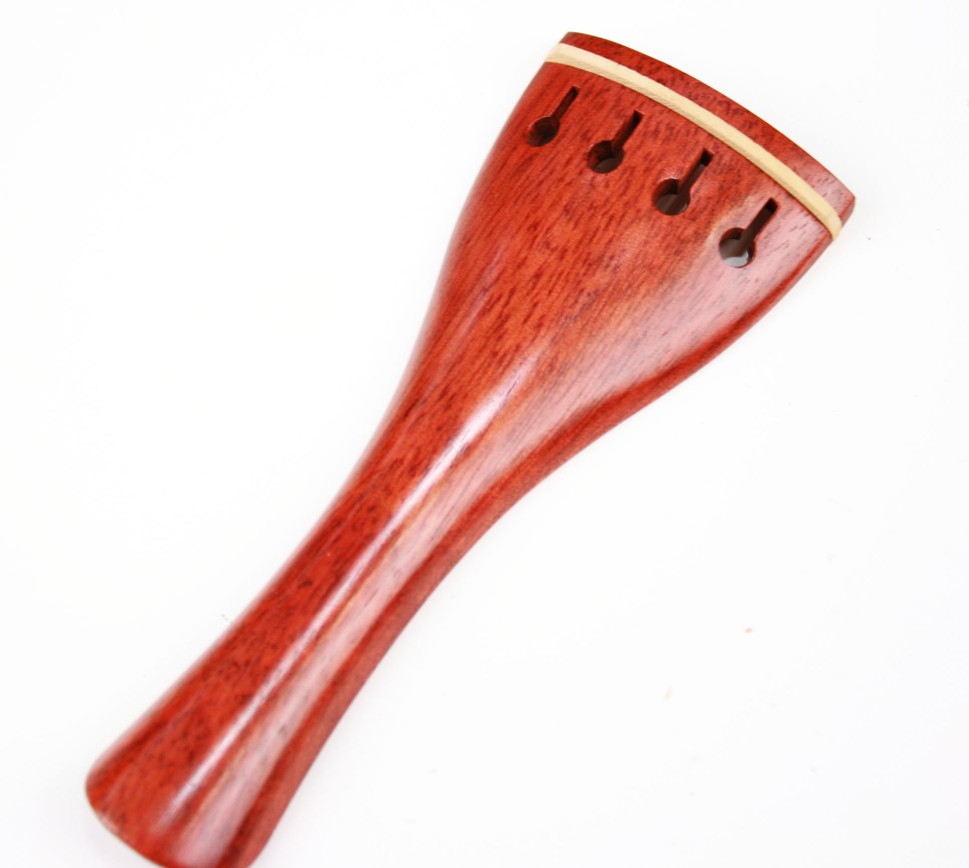 Violin tailpiece- (4/4) Round Tulip model-"Mexican Pernambuco"-white saddle