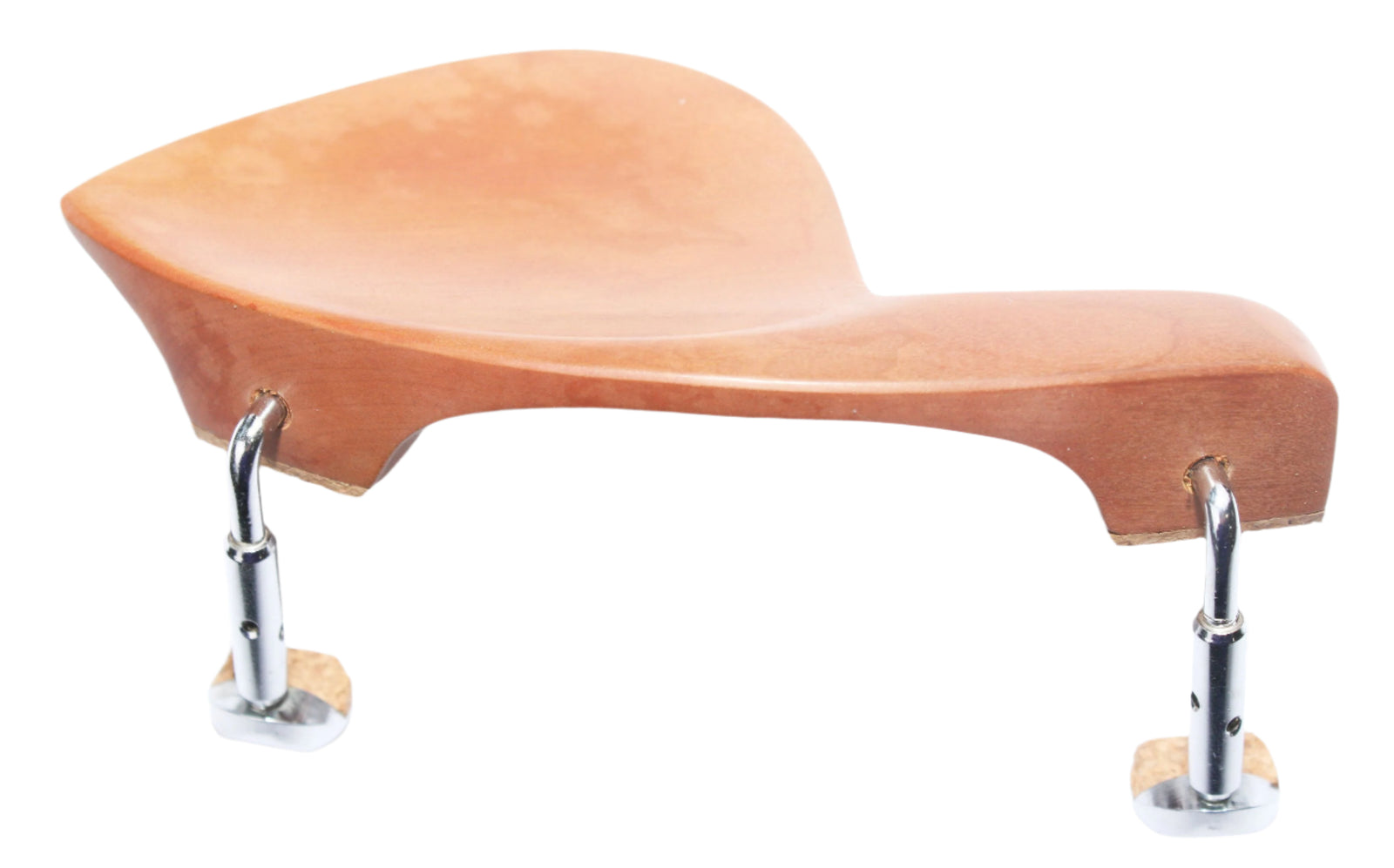 Violin Chinrest-Zino-Boxwood-Semi Hill Chrome